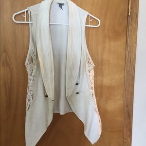Cream vest with lace sides